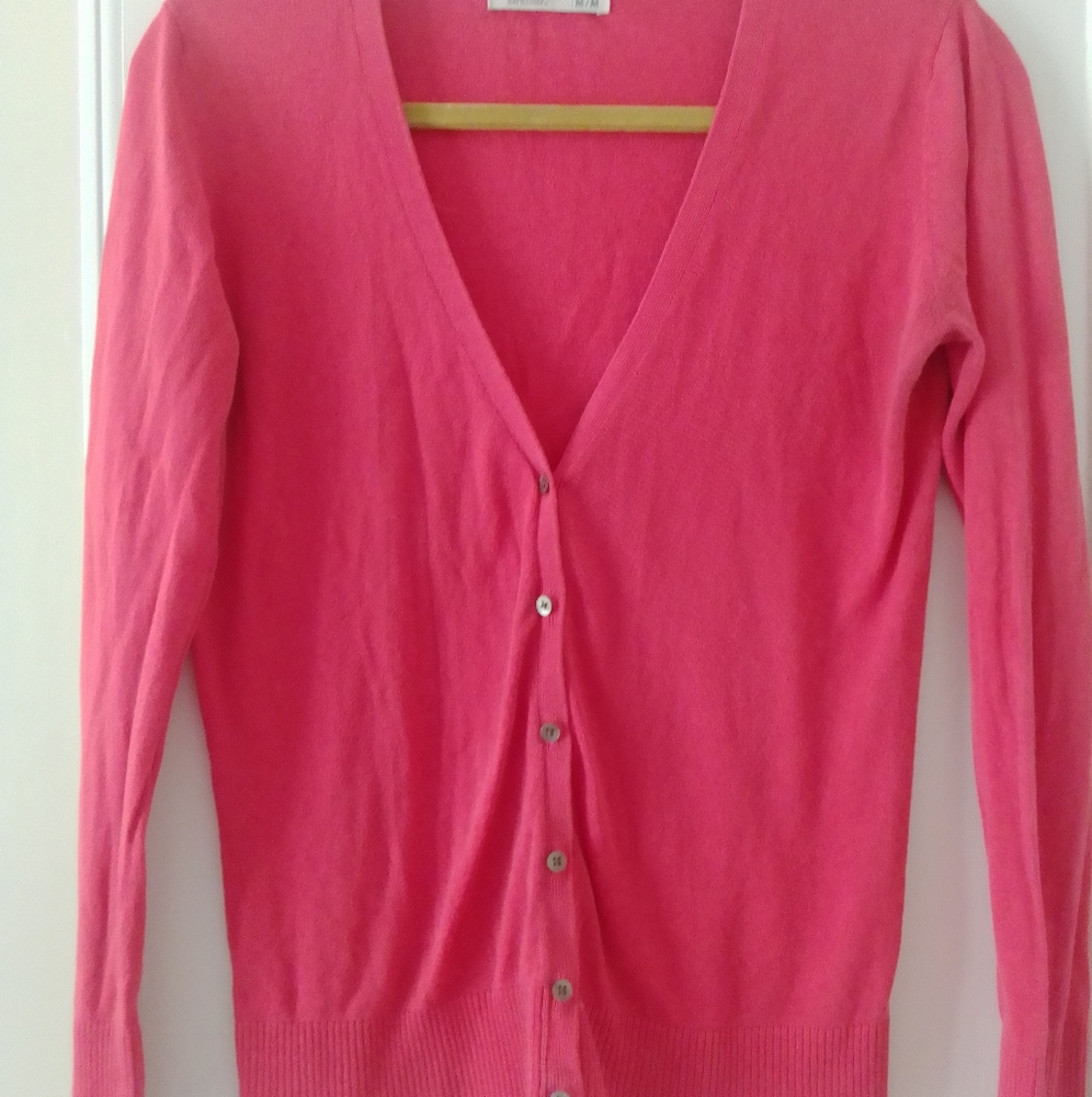 Old Navy v-neck cardigan, sz Medium, bright pink